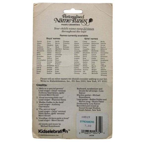 Jacob Personalized Name Tunes Music Cassette Kidselebration - Picture 3 of 3